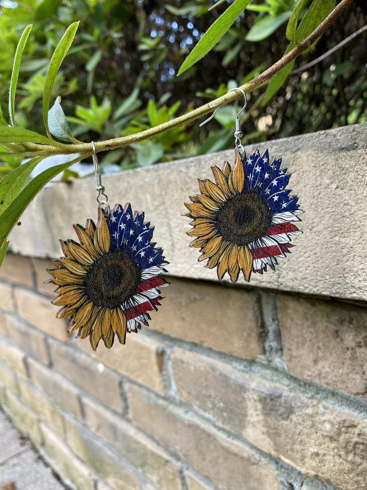 USA Sunflower Earrings