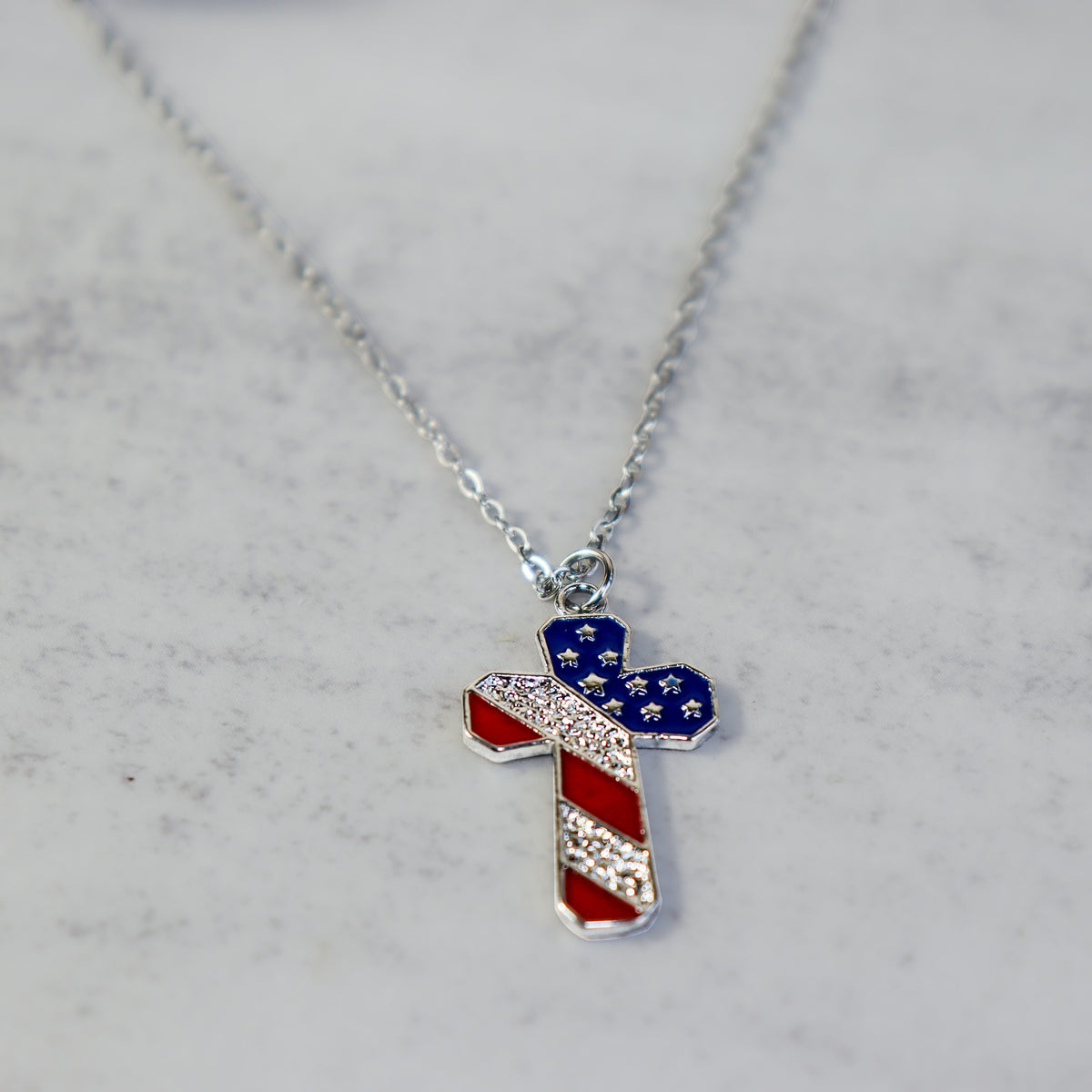 USA Cross Necklace