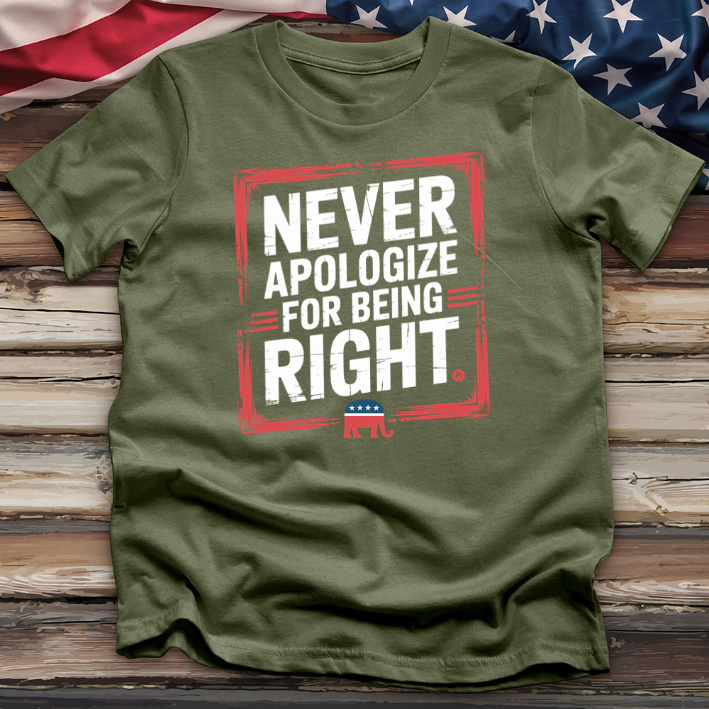 Never Apologize for Being Right 2 Tee