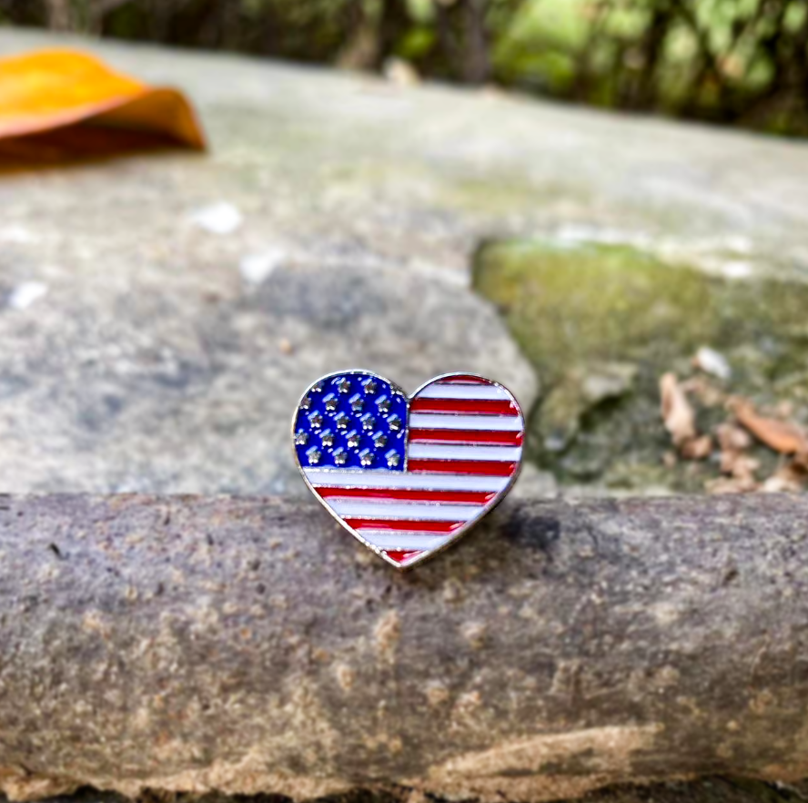 USA Heart Pin