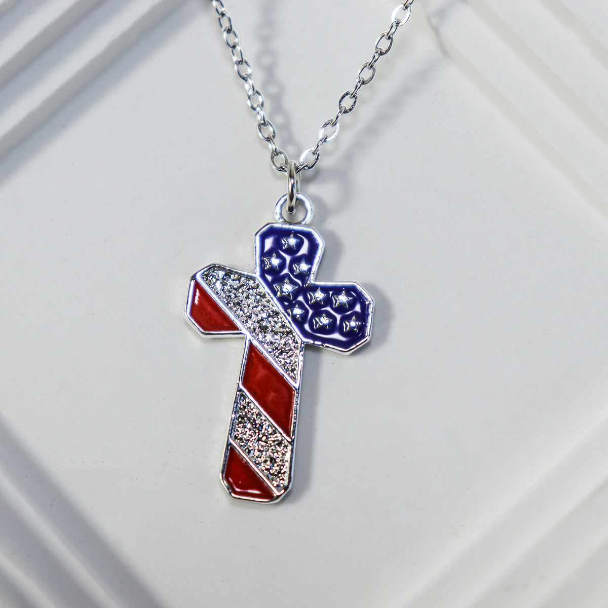 USA Cross Necklace
