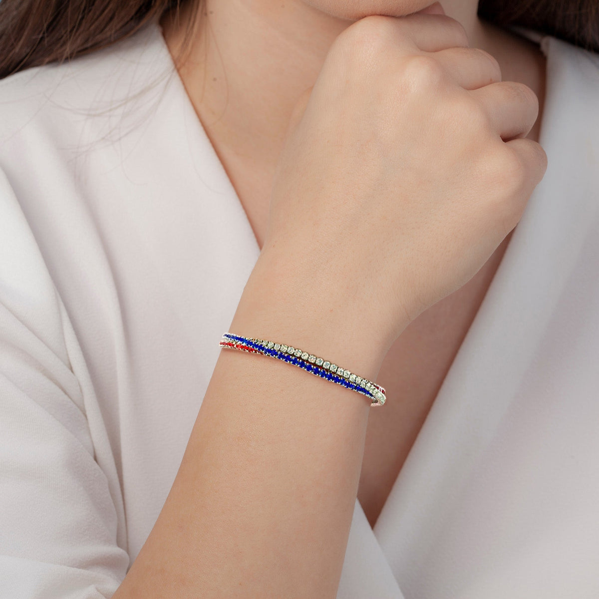 USA Rhinestone Bangle