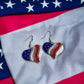 USA Heart Loop Earrings