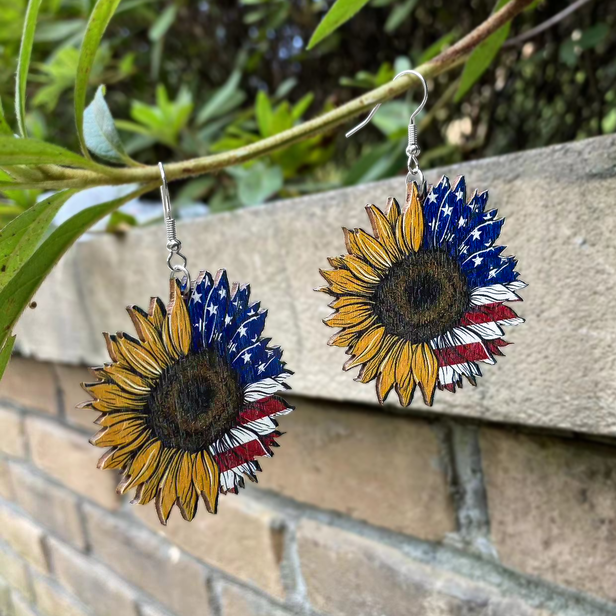 USA Sunflower Earrings