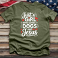 Just a Girls Who Loves Dogs and Jesus Tee