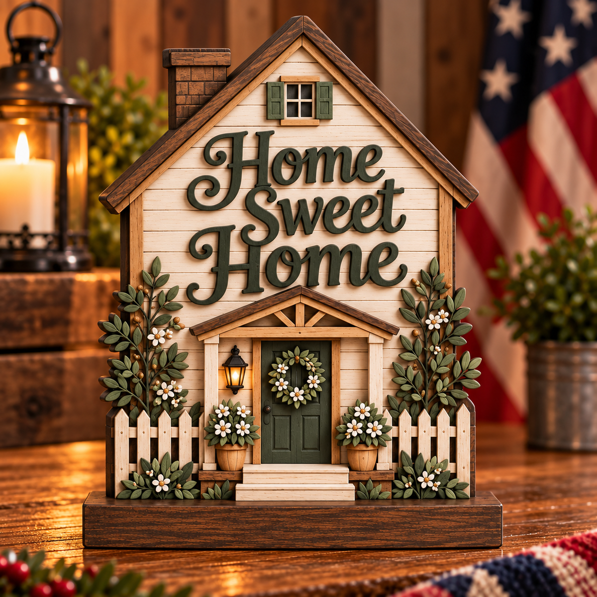 Home Sweet Home patriotic wood decor