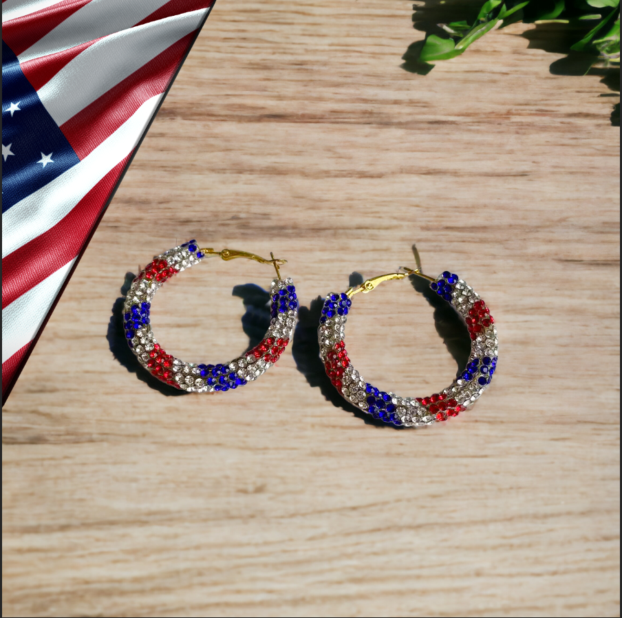USA Rhinestone Earrings