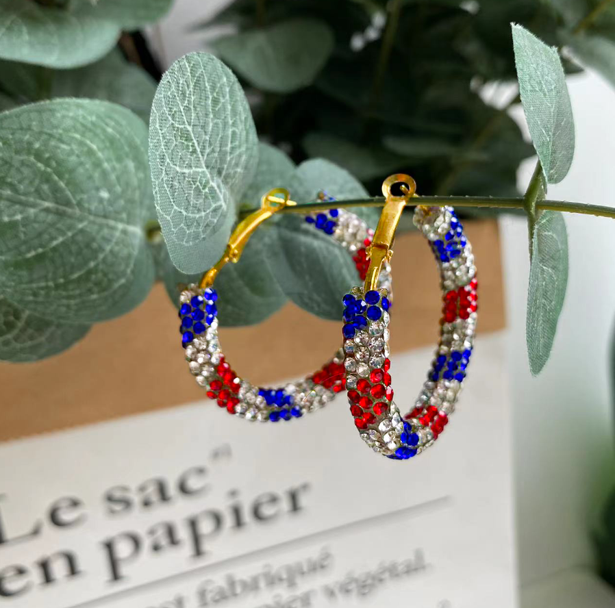 USA Rhinestone Earrings
