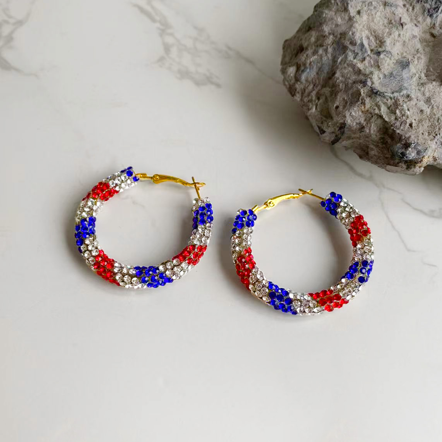 USA Rhinestone Earrings