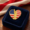 USA Gold Liberty Heart Pin
