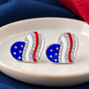 USA Heart Stud Earrings
