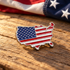 USA Map Flag Pin